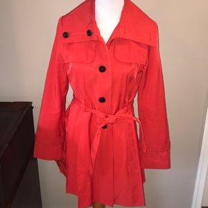 Guess Red Pleated Trench-coat